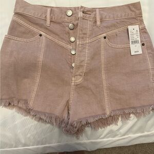 Pacsun Women's Pink Frayed Denim Shorts